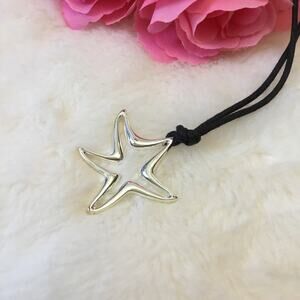Silver Big Star Tied Necklace